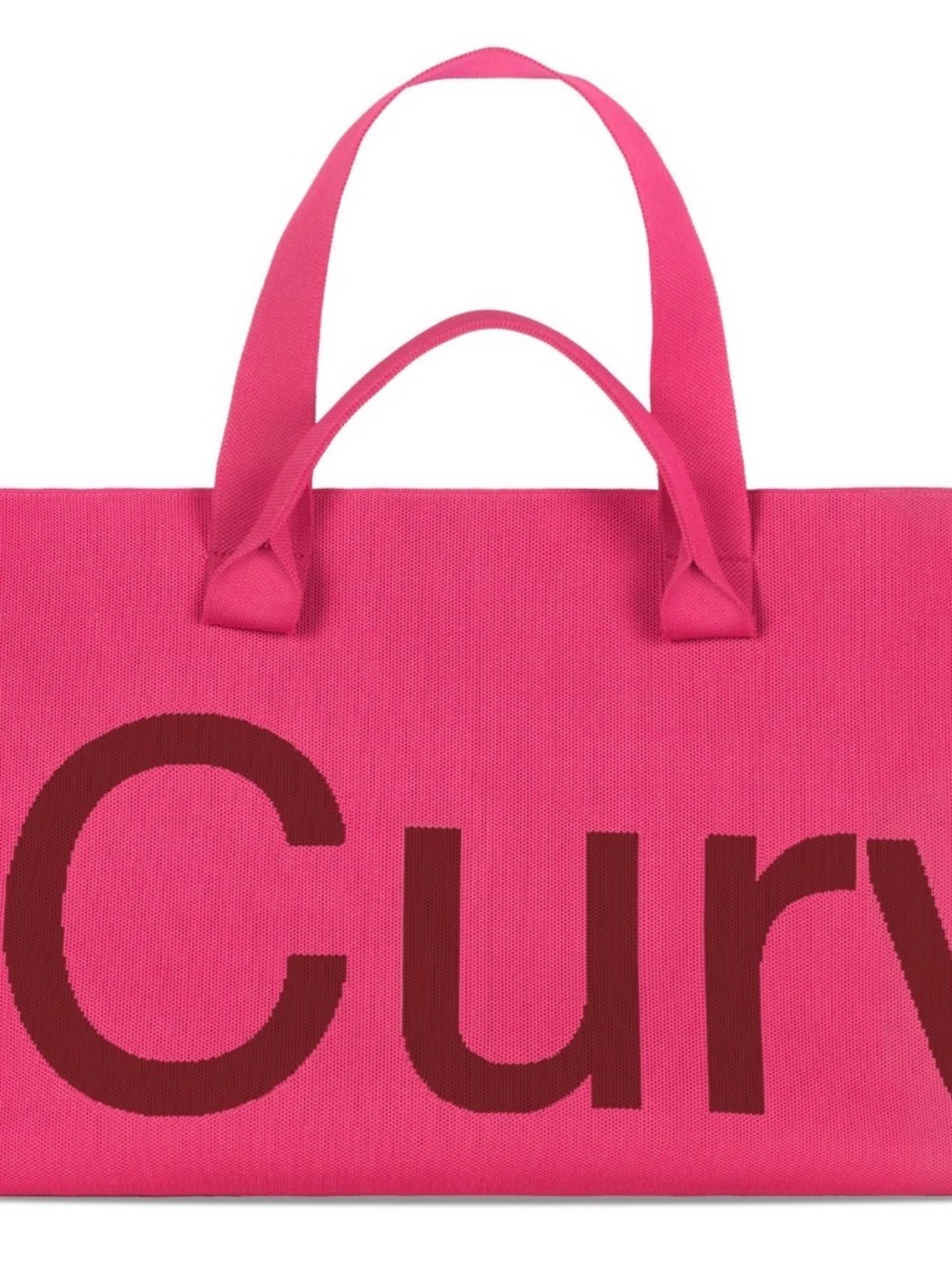 Curves by Sean Brown Knit Tote in Merlot/Rose